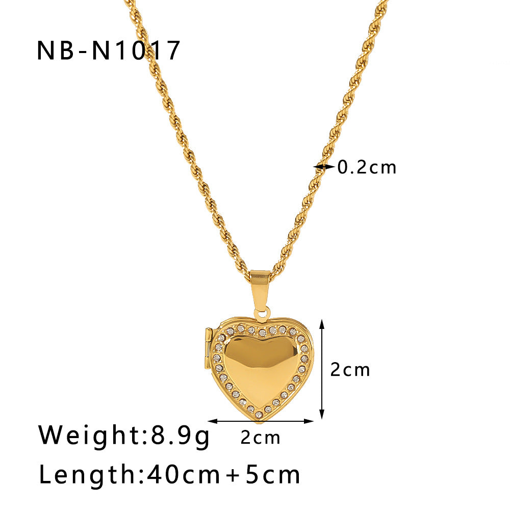 Wholesale Stainless Steel Couple Heart Book Necklaces
